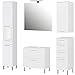 Produktbild Germania 5-tlg. Badezimmer-Set 8550-84 GW-Arvada, bestehend aus Waschbeckenunterschrank, Spiegel, Unterschrank, Hängeschrank und Hochschrank, in der Farbe Weiß, 150x190x35 cm