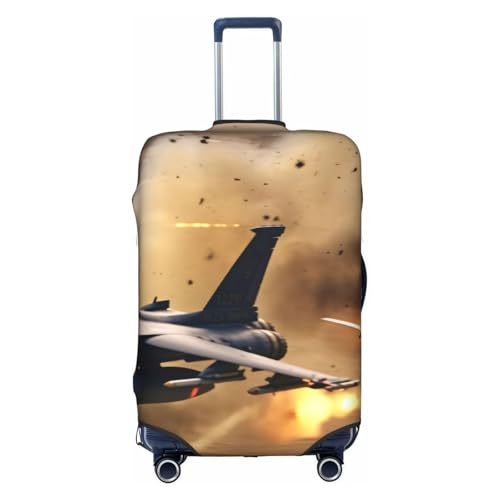 War Plane Printed Luggage Cover Elastic, Washable, Universal Fit 18-32 Inch Travel Suitcase Cover Easy To Identify