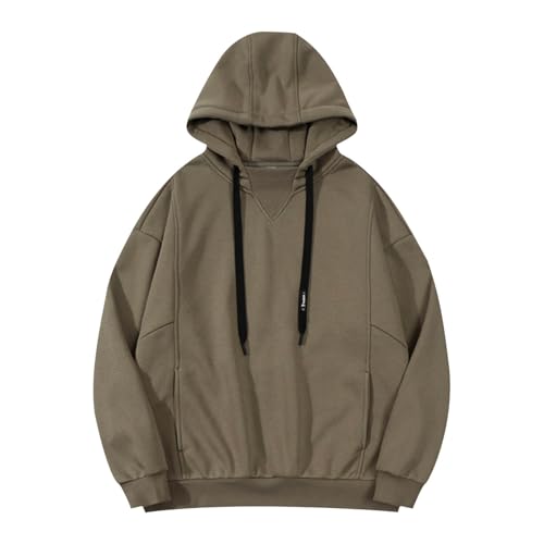 Mens Heavy Duty Hoodies Fleece Sweatshirts Casual Long Sleeve Pullover Hooded Sweatshirt with Pockets