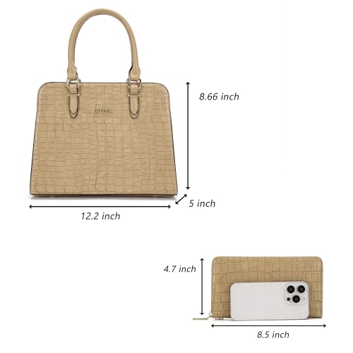 Image of Qiyuer Satchel Purses For Women Handbag And Wallet Set Tote Bag | Premium Vegan Leather,Matching Wallet,RFID Blocking,Work,Casual