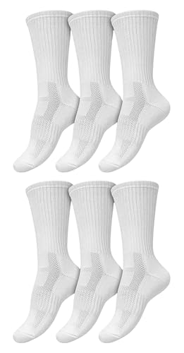Image of Winterlace Womens Cushioned Cotton Crew Socks Athletic Sports Gym Moisture Wicking 6 Pairs Running Sock