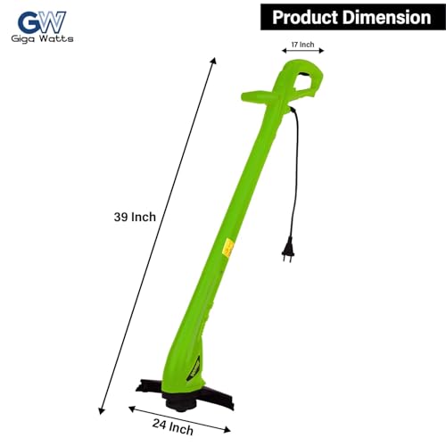 Image of GIGAWATTS 250W Corded Grass Trimmer 22cm Cutting Diameter Portable Electric String Cutter Machine with Twin Line Bump Feed Spool Compatible with 1 mm Trimmer-Line for Lawn Edges Trimming