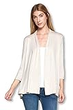 Women's 3/4 Sleeve Extra Soft Open Front Casual Flowy Viscose Made from Bamboo Cardigan - Made in USA (2X-Large, Taupe)