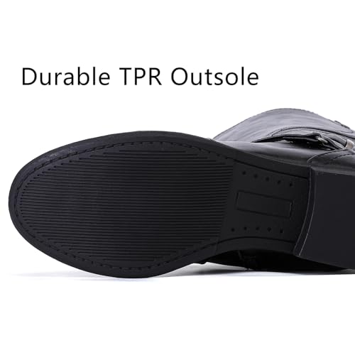 Women's Knee High Boots - Stylish and Comfortable Round Toe Low Heel Riding Combat Tall Boots with Side Zipper Closure for Fall and Winter Wear For Women.4