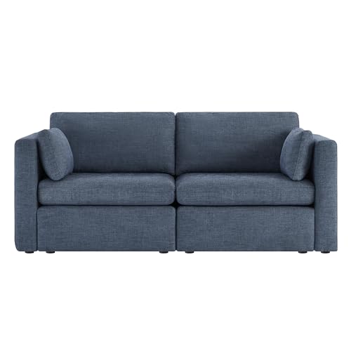 Image of CHITA 78 inch Modular Sectional Sofa,2 Seat Modular Couch, Blue