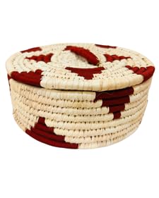 Swadeh Sabai Grass Serveware - The Dough Dome Roti Box (9 inch by 3 inch): Handwoven Eco-Friendly Maroon Roti Basket, Lightweight & Durable Sustainable Dining Essential by Indian Artisans 1
