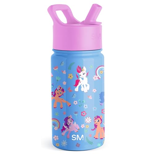 Simple Modern Kids Summit Water Bottle with Straw Lid | My Little Pony 14oz Stainless Steel Cup Insulated Tumbler for Girls, School | Garden of Rainbows