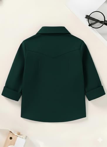 Image of Boys Mandarin Collar Shirt with Chest Pocket Beige and Rama Blue Color, Long Sleeve Button-Down Casual Shirt Pack of 2