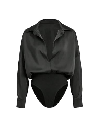 GORGLITTER Women's Deep V Neck Long Sleeve Shirts...