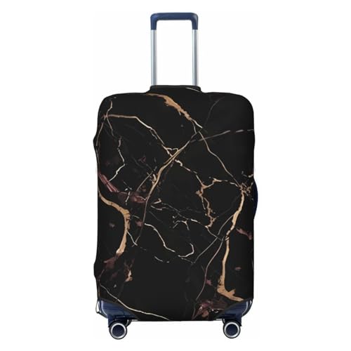 Black Gold Marble Travel Luggage Cover Suitcase Protector Washable Elastic Suitcase Cover Anti-Scratch Luggage Protector Large Travel Suitcase Baggage Cover Fits 18-32 Inch Suitcase
