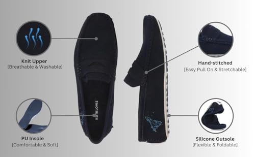 Image of Knit Loafers for Men Casual Fashion and Formal Slip-On Comfortable and Flexible Lightweight Slip Resistant Breathable Machine Washable Trendy Driving Loafers shoes for Men's Designed for all Seasons