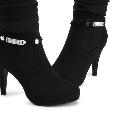 DREAM PAIRS Women's Knee High Platform Heel Boots,Size 9.5,Black,SARAH