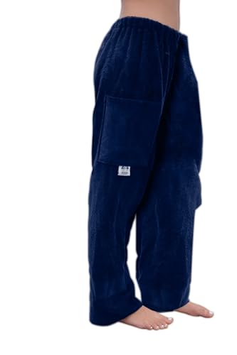 Towel Pants for Swimmers –Navy Blue- Cotton Terry Towel Pants–Beach Coverup–Resort Wear–Swim wear4