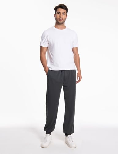 2 Pack Men's Casual Sweatpants Soft Fleece Active Athletic Workout Jogger Pants with Pocket and Drawstring2