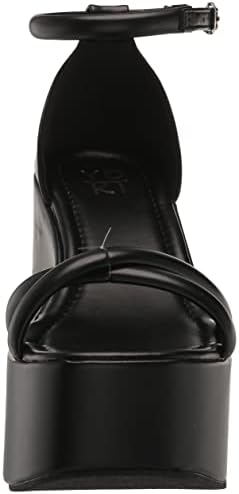 YOKI DUSKY-11 Women's Crisscross Strap Wedge, Black, 8.5 M US | Image 1