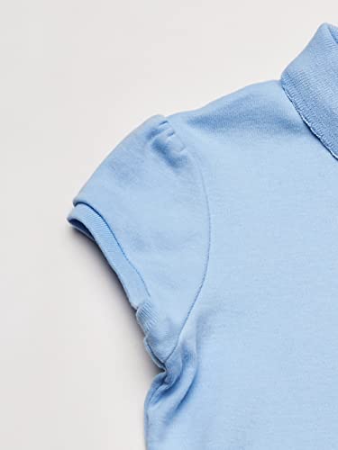 IZOD Girls' School Uniform Short Sleeve Interlock Polo, Light Blue, 4