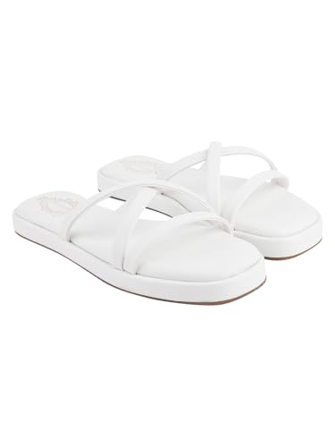 Image of Shoetopia Women's Flat Slide Sandals | Cushioned Comfort Cross Strap Slip-On Casual Slippers | Lightweight Everyday Fashion Footwear