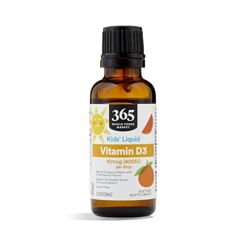 365 by Whole Foods Market, Vitamin D-3 Liquid 400Iu Tangerine Flavor, 1 Ounce - image 1