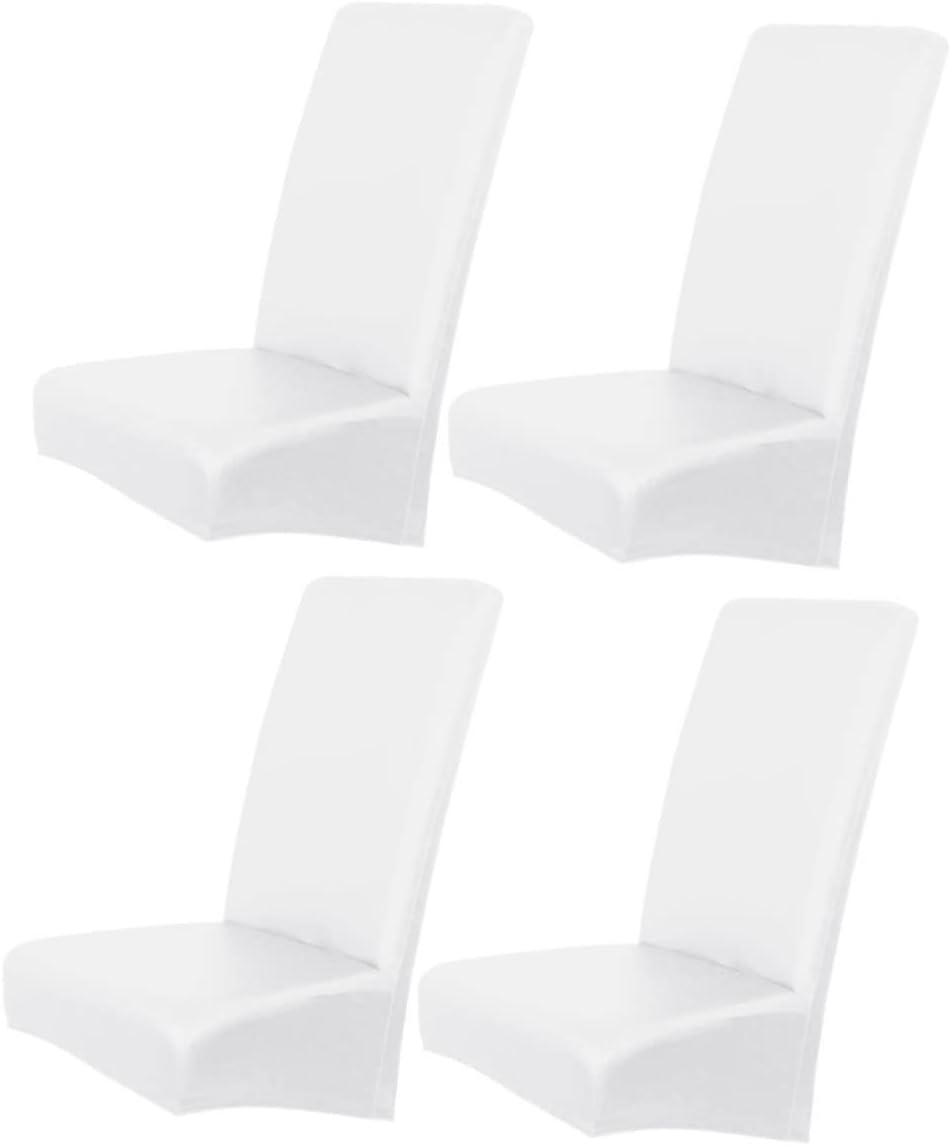 PRETYZOOM 4pcs Modern Stretch Chair Covers for Dining Room Elastic Pu Cover for Living Room