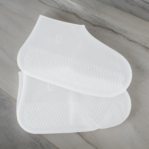 Para exteriores, impermeables, de silicona, protección reutilizable y antideslizante (L blanco)