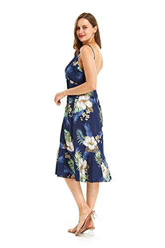 Image of Matchable Family Hawaiian Luau Men Women Girl Boy Clothes in Pineapple Garden Navy