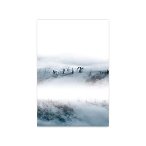 Cuadro de paisaje natural de niebla y océano para dar vida a paredes vacías 3