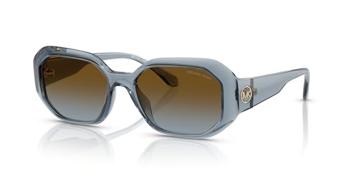 Michael Kors Women's Mk2240u Siesta Key Universal Fit Rectangular Sunglasses, Denim Transparent/Brown Blue Gradient, 54 mm by Michael Kors - Image 2
