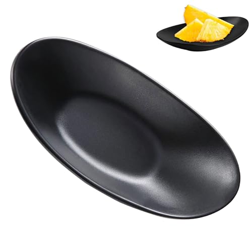 GIONAR Key Bowl, Black Key Tray, Trinket Dish for Ring Jewelry Key Coins, Simple and Elegant, Decorative Bowl for Hallways Table Bathroom (Oval)
