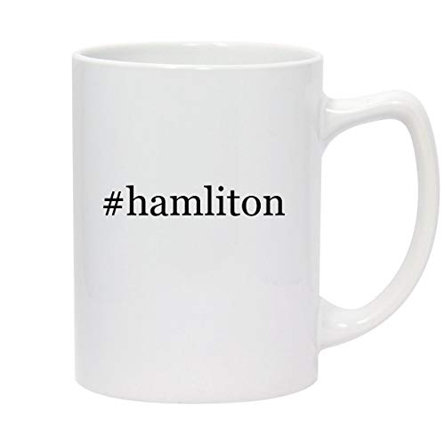 #hamliton - 14oz Hashtag White Ceramic Statesman Coffee Mug