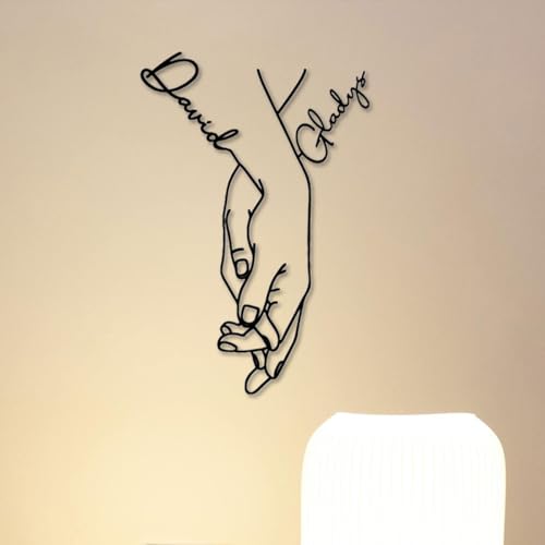 JINMA Personalized Couple Decoration – Custom Holding Hands with Names, Romantic Gift for Anniversary, Wedding, Valentine’s Day (Black) — view 5