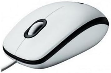 Logitech B100 Optical USB Wired Mouse, Right and Left Handheld, Compatible with Windows, Linux and Mac, White