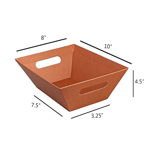 Image of [5 PK] 8x10 inch Brown Baskets for Gifts Empty| Baskets with Handles|Gift, Sympathy, Breakfast, Occasion, Holiday, Montessori| Wine Gift Basket| Gift to Impress-Upper Midland Products