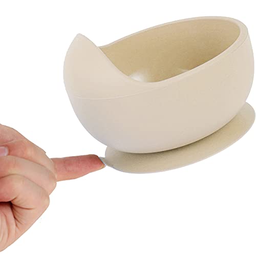 Set Of 6 Baby Feeding Set, Silicone Baby Tableware Set, Food Grade Infant Dinnerware Set, Bpa Free Baby Led Weaning Supplies, Non-Slip Self Feeding Utensils For Toddlers Infant Kids (Beige) #TOP3