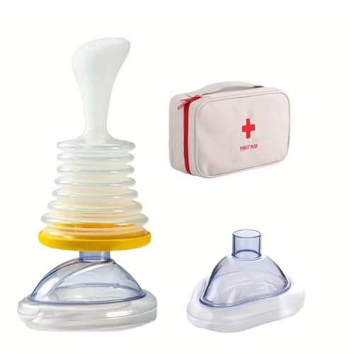 窒息救助装置 ポータブル吸引窒息防止救助装置 窒息救助装置ホームキット、子供と大人用のポータブル気道吸引救助装置応急処置トラベルキット ブロックされた物体を除去するための窒息緊急装置 (イエロー,8.3*15.5)
