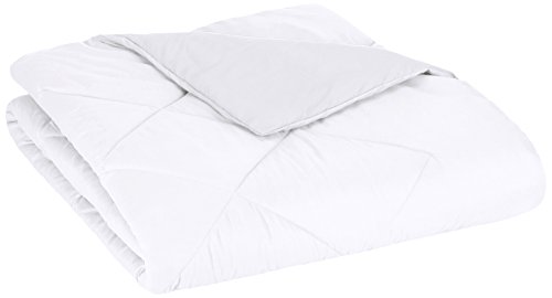 AmazonBasics Reversible Microfiber Bed Comforter, Full / Queen, White AmazonBasics Reversible Microfiber Bed Comforter, Full / Queen, White