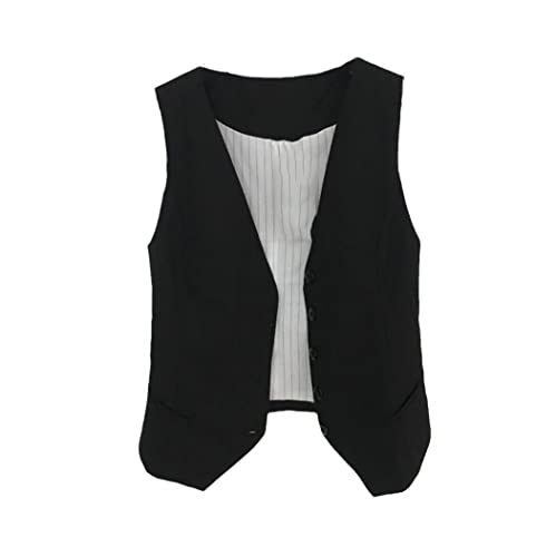 Veste sans manches femme noire à boutons Haitpant taille L