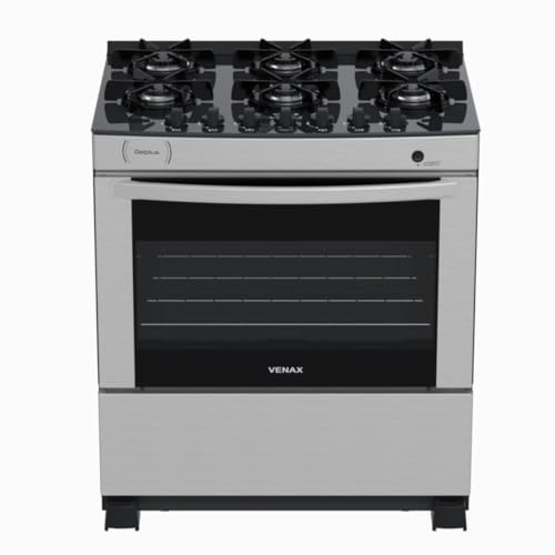 Fogao 6 Bocas Venax Delplus Vitreo Bl Inox Gas Glp