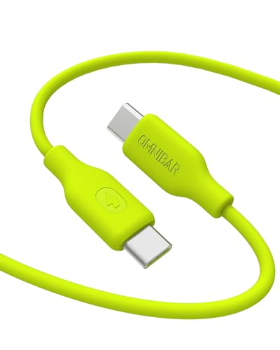 USB C to USB C Cable (6FT, Silicone), 240W USB C Cable Fast Charging for MacBook HP iPad Switch, Type C Charger Fast Charging iPhone Charger Cord for Samsung S25 S24 iPhone 17 16 15,Lime Green