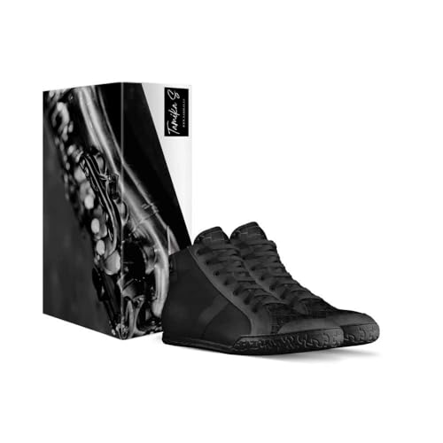Black Notes Women's High-Top Sneakers Italian Leather Black