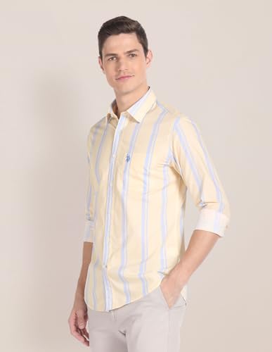 Image of U.S. Polo ASSN. Striped Regular Fit Cotton Shirts for Men - Full Sleeve Mens Casual Shirts