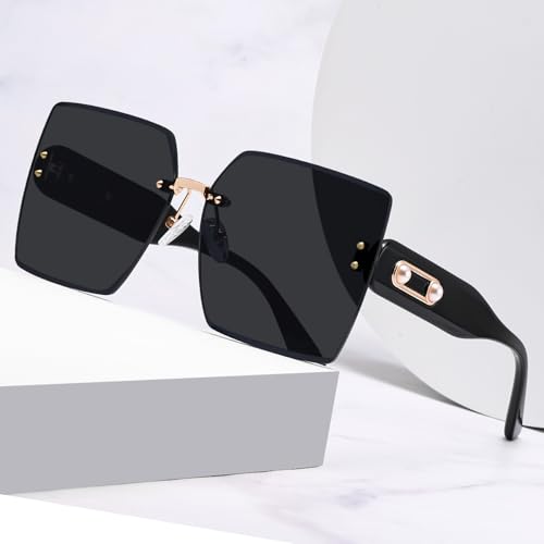 Oversized Sunglasses Womens Rimless Square Large Butterfly Sun Glasses Cute Ladies Sunnies Fashion Shades Vacation SY6126