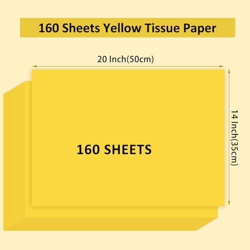Image of woric 160 Sheets Yellow Tissue Paper Gift Bags 20 X 14 Inches Gift Tissue Paper Bulk for DIY Crafts Wrapping Sunflowers Bee Theme Birthday Party Decorations