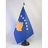 AZ FLAG - Tischflagge Kosovo - 21x14 cm - Republik Kosovo Tischfahne 14 x 21 Cm - Flaggen