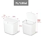 Glad Roomate Under Counter Waste Bin | Space Saving Small Trash Can for Kitchen Cabinet, Bathroom or Office | Dual Lid for Ease of Opening, 7 Liter, White - Image 2