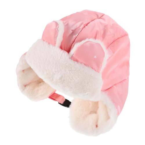 Boys and Windproof Trapper Hat with Ear Soft Fleece Lined for Cold Weather and Snowy Days Includes Face for Skiing and Outdoor Activities Pink