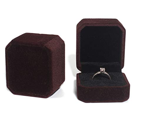 Bayli Funda Ring Ring Box alianzas de Caja Joyas Caja de Regalo Anillo Funda Funda Color Marrón