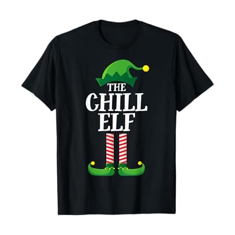 Chill Elf Matching Family Group Christmas Party Pyjamas T-Shirt Cover