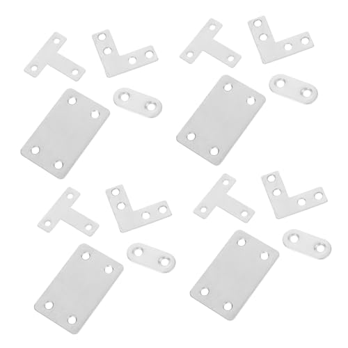 KICHOUSE Universal Design 22pcs Flat Steel Plate Connectors Straight Brackets for Wood Easy Install High Load Capacity