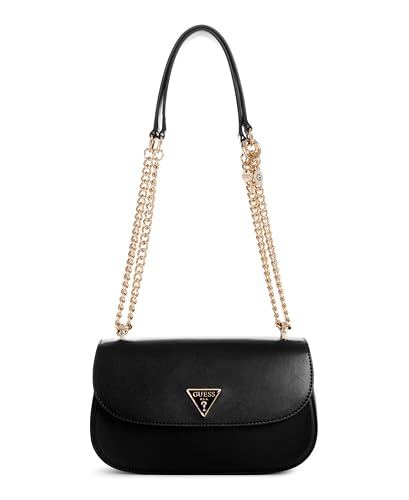 GUESS Damen Daryna Convertible Crossbody Flap Umhängetasche, Schwarz
