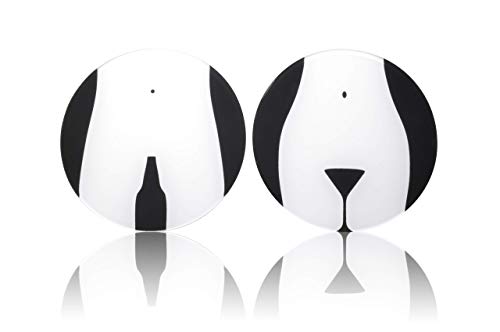 Cartel para inodoro divertido y adhesivo - Cartel para inodoro - 1 x Mujer & 1 x Hombre (12 cm de diámetro - 4 mm de grosor) de alta calidad Acílico - fuerte superficie adhesiva